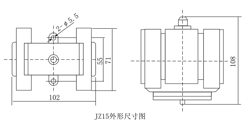 JZ15-62外形及開(kāi)孔尺寸圖